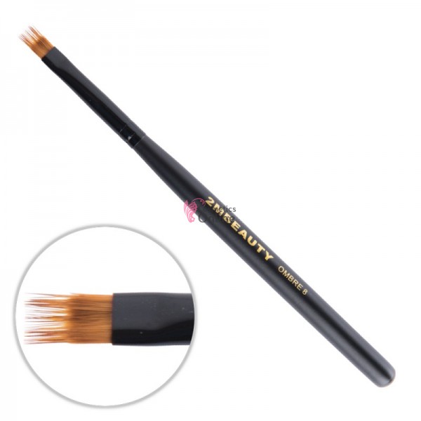 Pensula pentru gel 2M Black Beauty din par natural pentru decor Ombre nr. 8